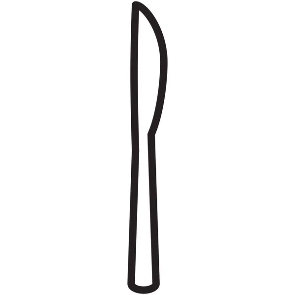 Coltelleria Icona Del Coltello Alimentare Stile Outline — Vettoriale Stock