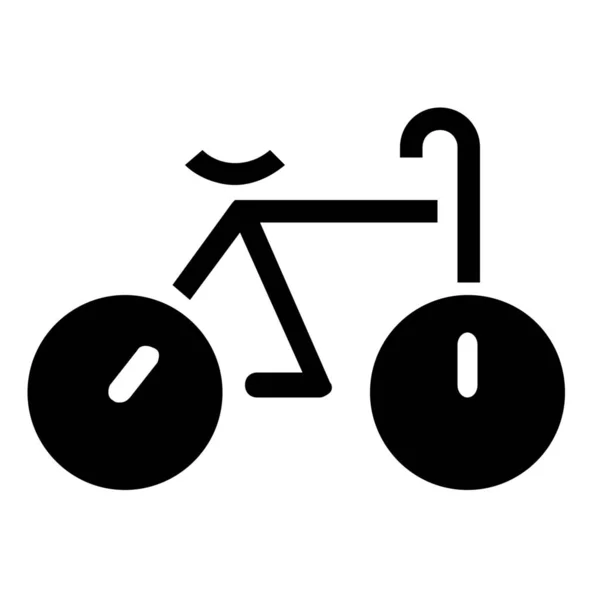 Ποδήλατο Ποδήλατο Ποδήλατο Εικονίδιο Μεταφοράς Στερεό Στυλ — Διανυσματικό Αρχείο