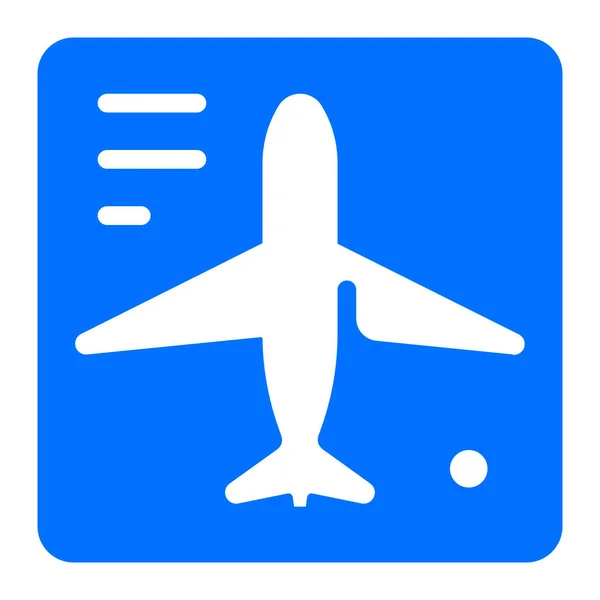 Airplane Airport Flight Icon Solid Style — Stock Vector