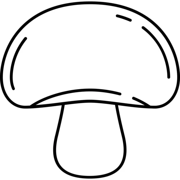 蘑菇味道顶部图标在轮廓风格 — 图库矢量图片