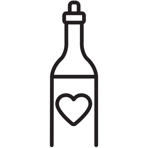 Botella Alcohol Celebran Icono Estilo Del Esquema — Archivo Imágenes Vectoriales