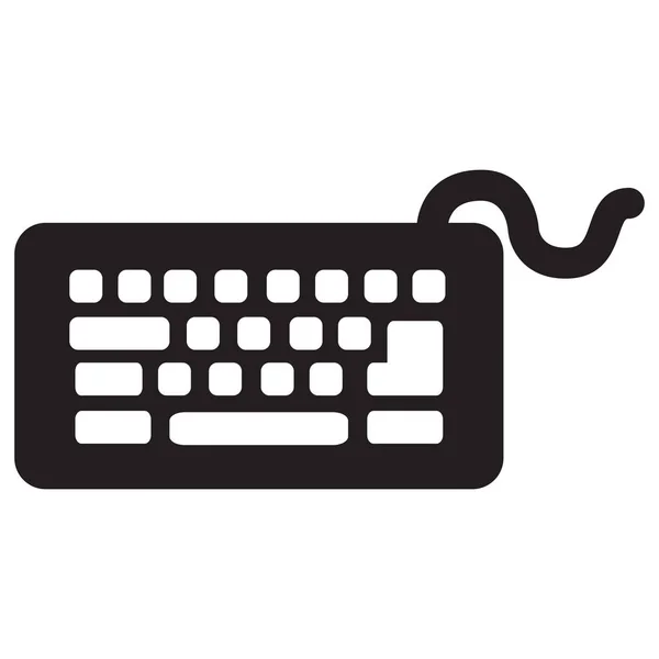 Значок Комп Ютерної Апаратної Клавіатури Суцільному Стилі — стоковий вектор