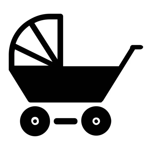 Wózek Dziecięcy Solidna Ikona Stylu Solid — Wektor stockowy