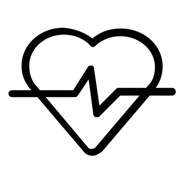 心脏医疗保健图标的轮廓风格 — 图库矢量图片