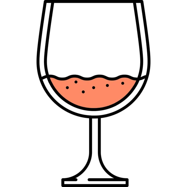 Alcohol Brandy Drink Icon Filled Outline Style — Stock Vector