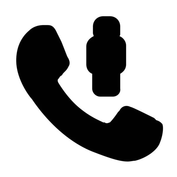 Телефон Вызова Твердая Иконка Твердом Стиле — стоковый вектор