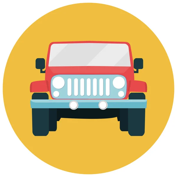 Jeep Montaña Senderos Icono Estilo Plano — Vector de stock