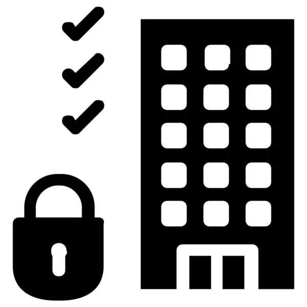 Apartment Building Protection Icon Solid Style — Stock Vector