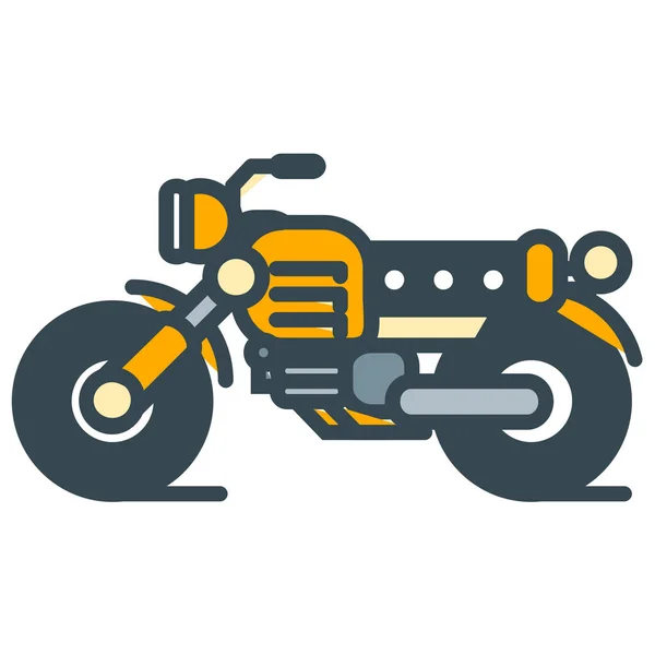Motorbike Motorcycle Racing Icon Filled Outline Style — Stock Vector