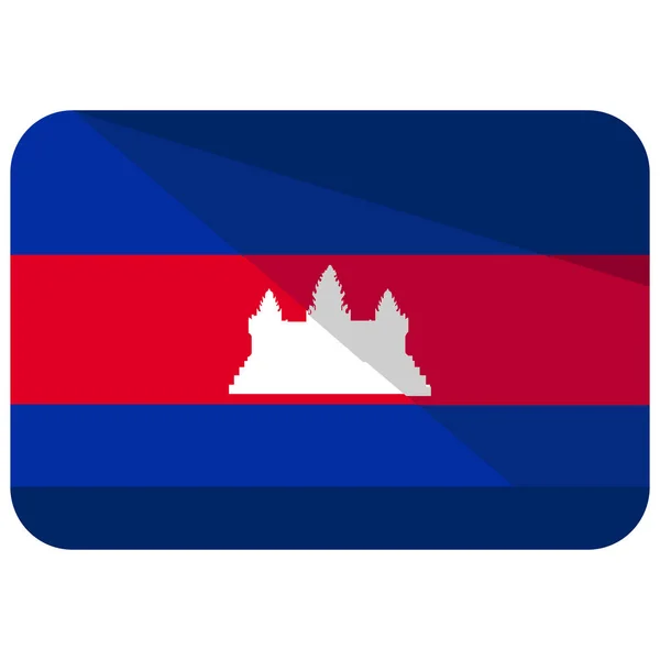 Icône Drapeau Pays Cambodia Dans Style Plat — Image vectorielle
