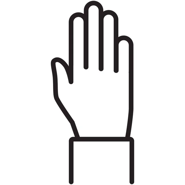 Voorzichtigheid Gebaar Hand Pictogram Contouren Stijl — Stockvector