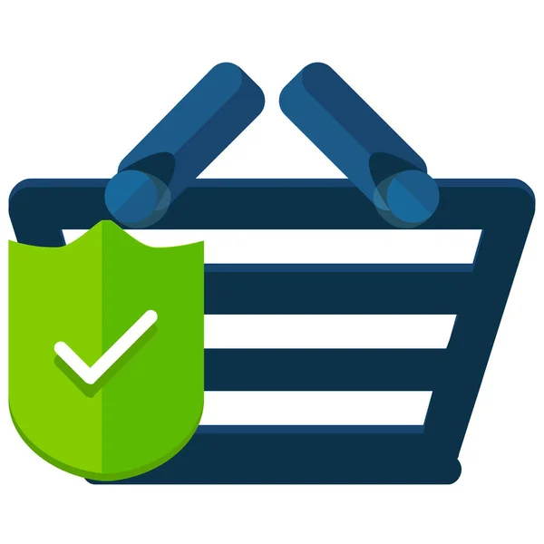 Cesta Ecommerce Icono Compras Estilo Plano — Archivo Imágenes Vectoriales