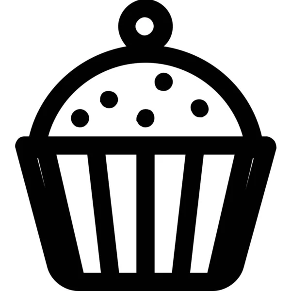 Ψήνουν Σοκολάτα Εικονίδιο Cupcake Στυλ Περίγραμμα — Διανυσματικό Αρχείο