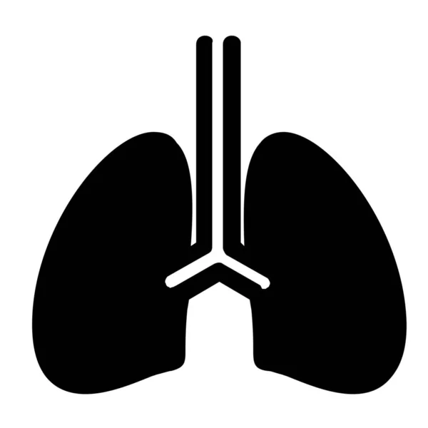 Salud Pulmonar Icono Sólido Estilo Sólido — Archivo Imágenes Vectoriales