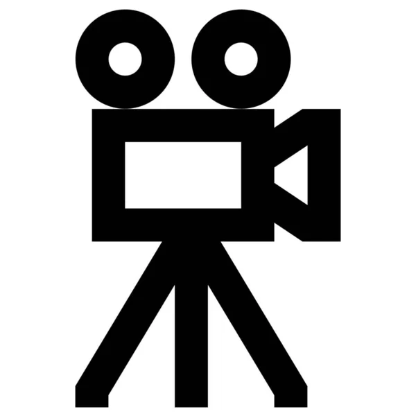 Camera Apparaat Elektronisch Pictogram Contouren Stijl — Stockvector