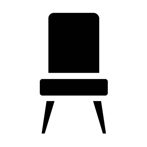 Ícone Mobiliário Decoração Cadeira Estilo Sólido — Vetor de Stock