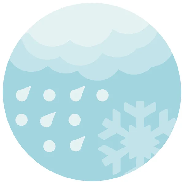 Ícone Neve Chuva Previsão Estilo Emblema —  Vetores de Stock