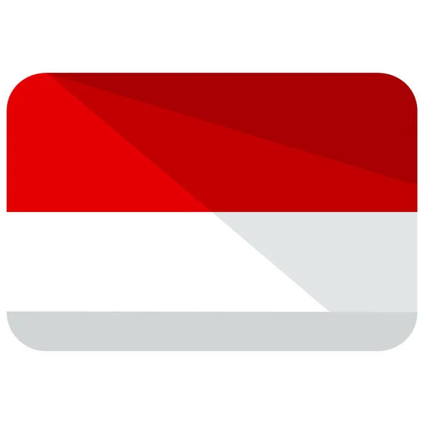 Land Vlag Monaco Pictogram Platte Stijl — Stockvector