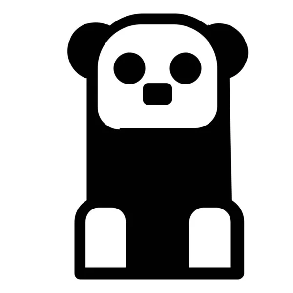 Animal Panda Icône Solide Dans Style Solide — Image vectorielle