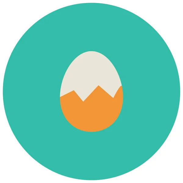 Breakfast Cracked Egg Icon Flat Style — Stock Vector