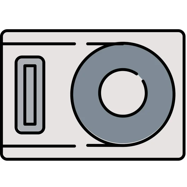 Dvd Icono Interfaz Estilo Contorno Lleno — Vector de stock