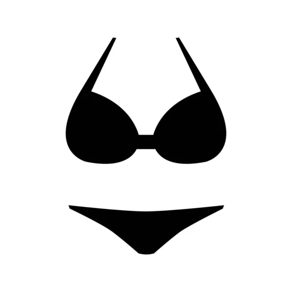 Bikini Ropa Icono Moda Estilo Sólido — Vector de stock