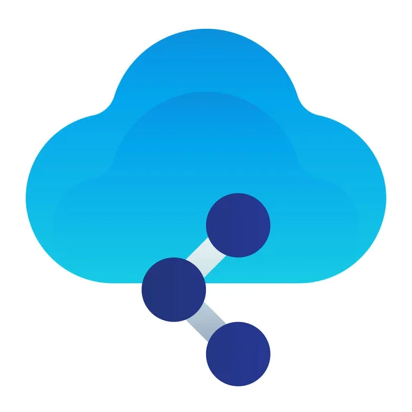 Compartir Nube Icono Estilo Suave — Vector de stock