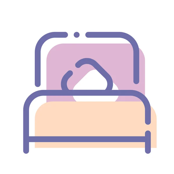 Bed Room Single Icon Filled Outline Style — Stock Vector