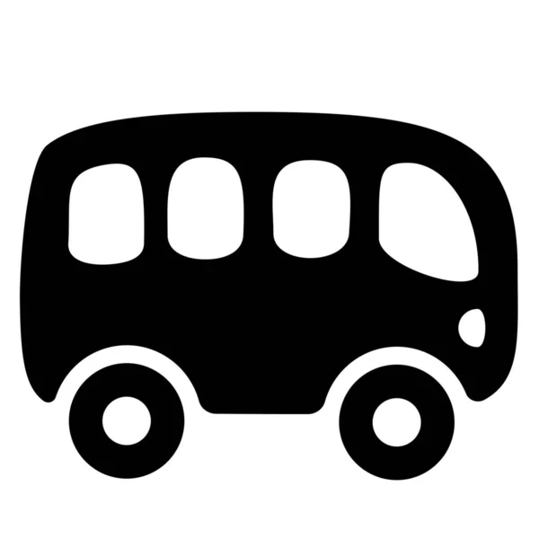 Autobus Ícone Sólido Estilo Sólido —  Vetores de Stock