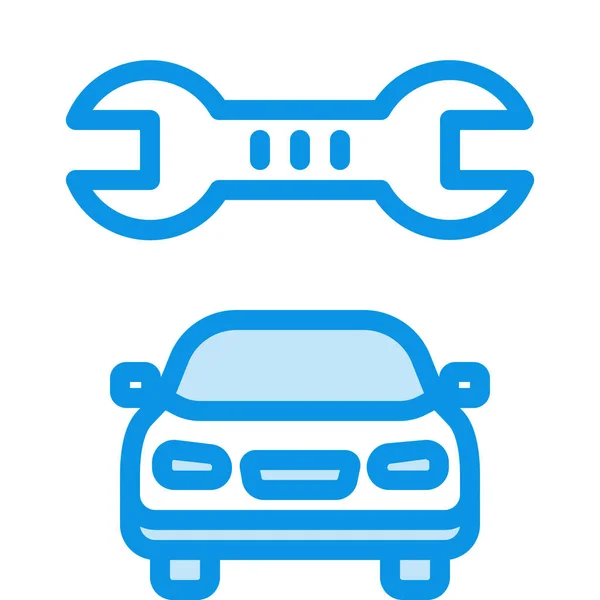 Ícone Serviço Reparo Carro Estilo Esboço Preenchido —  Vetores de Stock