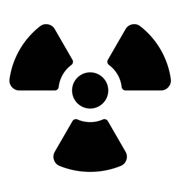 Danger Nuclear Radiation Icon Solid Style — Stock Vector