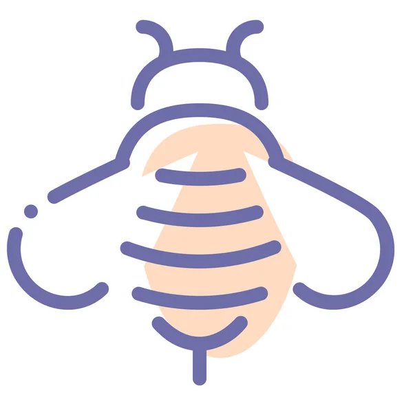 Abeja Ecología Insecto Icono Estilo Contorno Lleno — Vector de stock