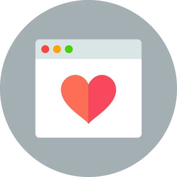 App Dating Love Icon Flat Style — Stock Vector