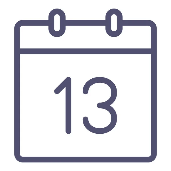 Día Calendario Decimotercer Icono — Vector de stock