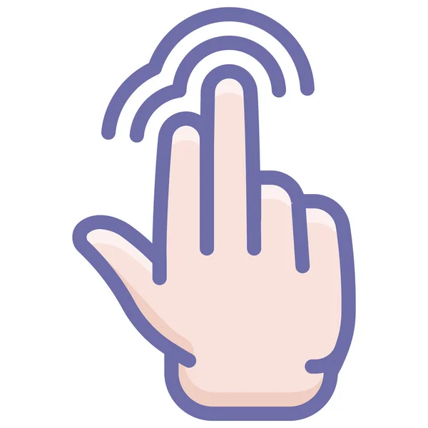 Διπλό Εικονίδιο Χέρι Χειρονομία Γεμισμένο Στυλ Περίγραμμα — Διανυσματικό Αρχείο