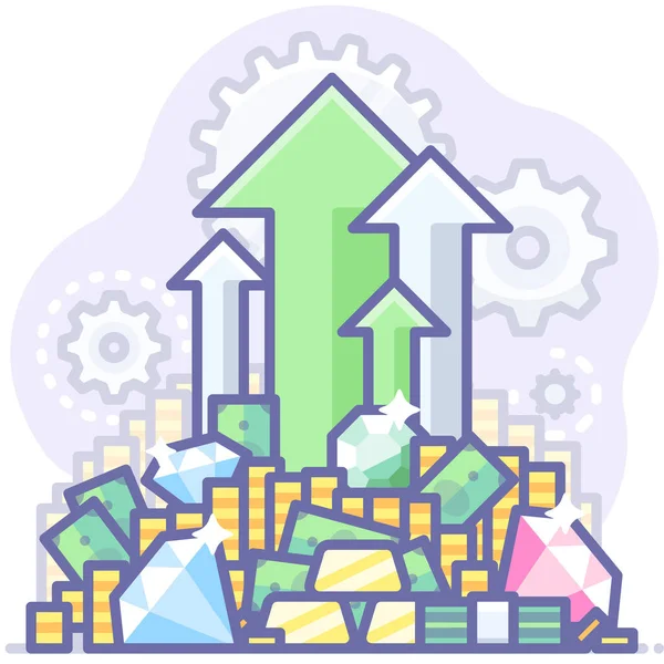 Pictogram Voor Zakelijk Groeigeld — Stockvector