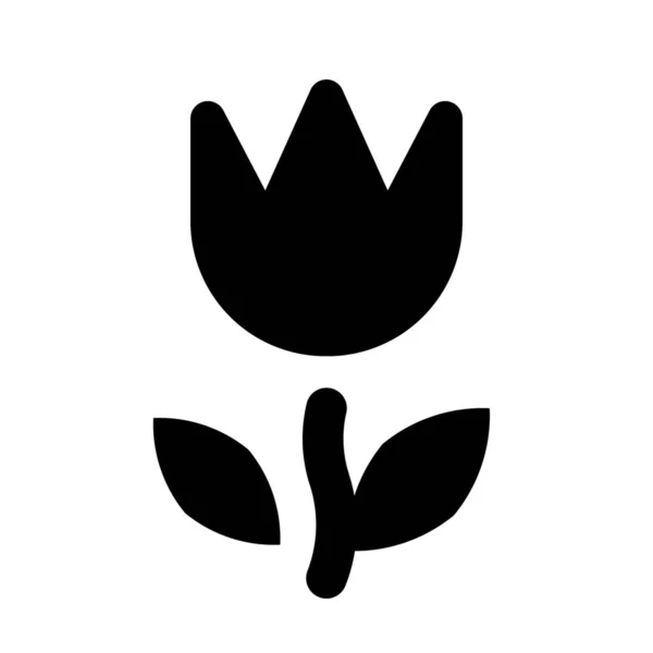 Blume Natur Solide Ikone Solidem Stil — Stockvektor