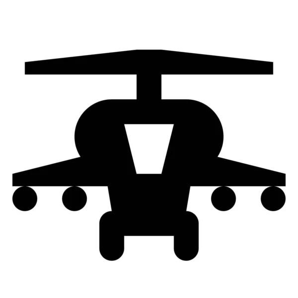 Hélicoptère Militaire Icône Solide Style Solide — Image vectorielle