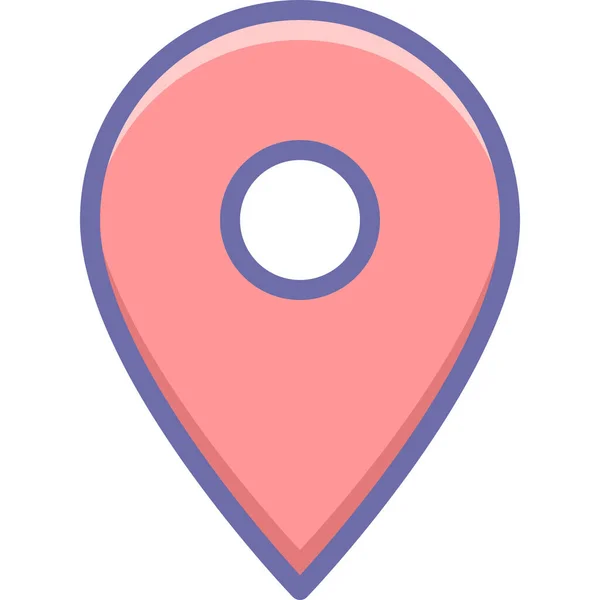 Gps Location Pin Symbol Ausgefüllten Outline Stil — Stockvektor