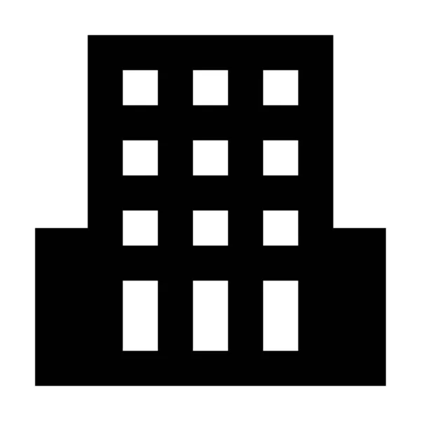 Appartement Gebouw Bedrijf Icoon Solid Stijl — Stockvector
