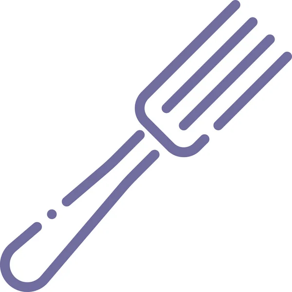 餐具叉厨房图标 轮廓风格 — 图库矢量图片