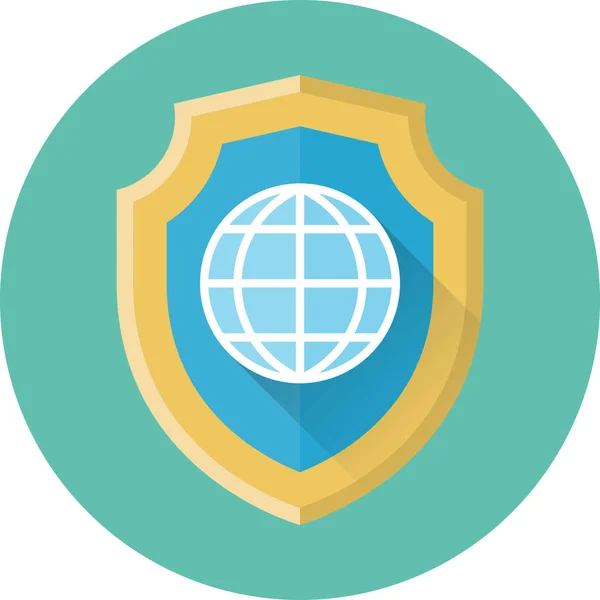 Protección Proteger Icono Seguridad Estilo Plano — Vector de stock