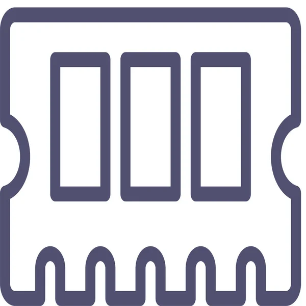 Hardware Memory Ram Symbol Outline Stil — Stockvektor