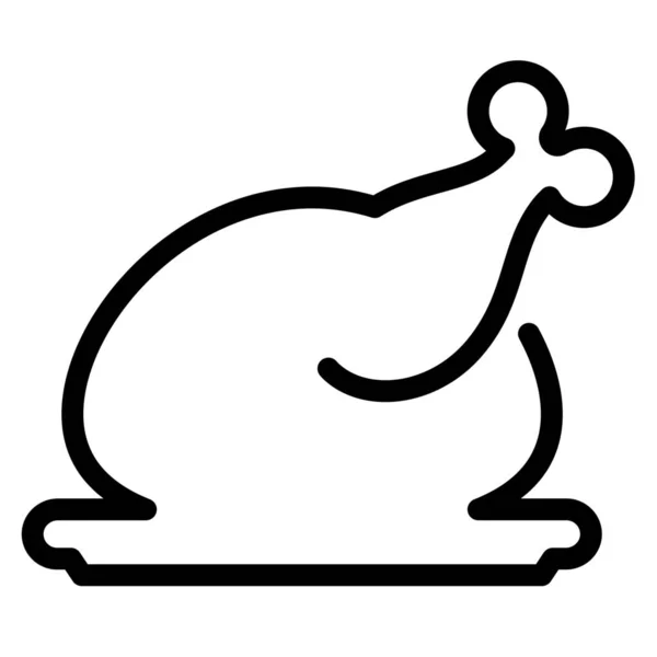 Pollo Pavo Icono Del Esquema Estilo Del Esquema — Archivo Imágenes Vectoriales