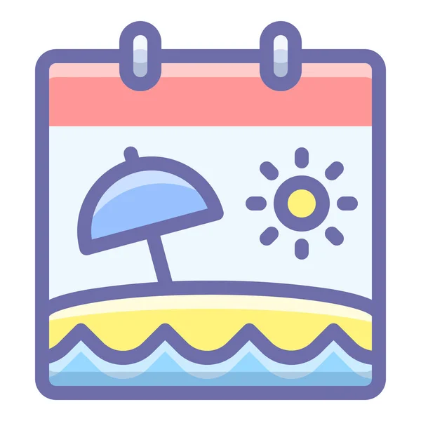 Calendar Leisure Vacation Icon — Stock Vector