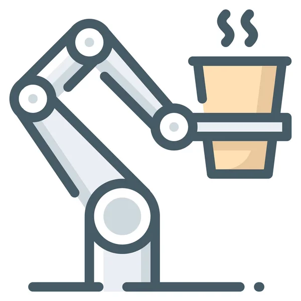 Robotický Barista Robot Ikona — Stockový vektor