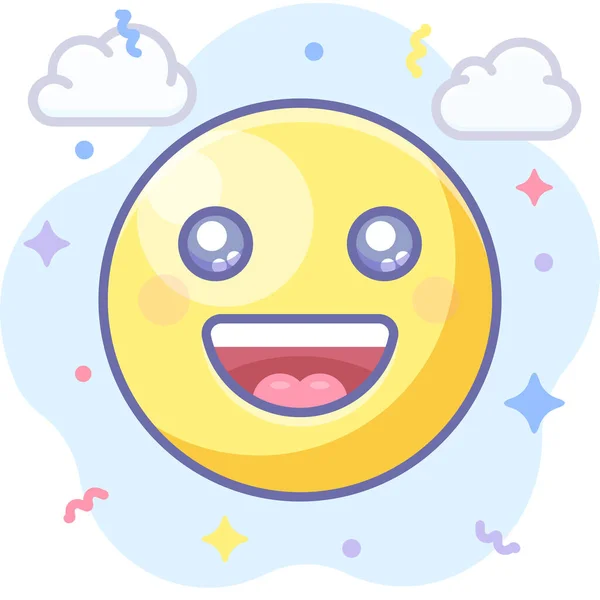 Emoji Sourire Heureux Icône — Image vectorielle