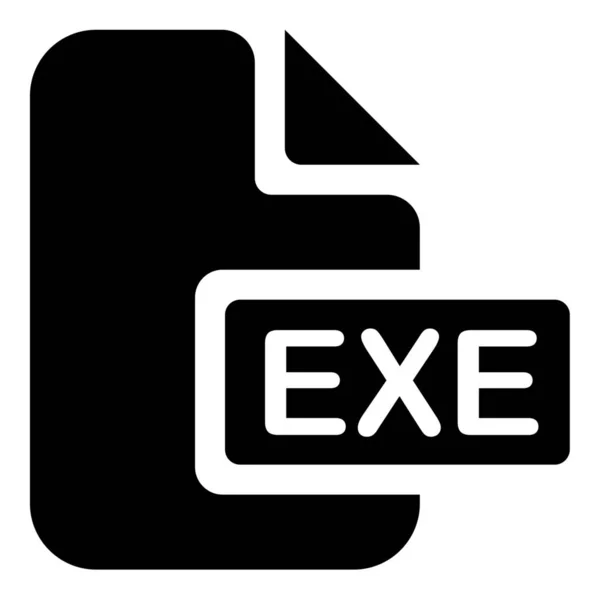 Exe Extensión Icono Sólido Estilo Sólido — Vector de stock