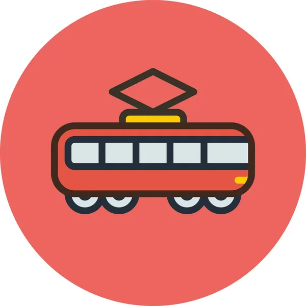 Eisenbahn Tram Transport Ikone Ausgefülltem Umriss — Stockvektor