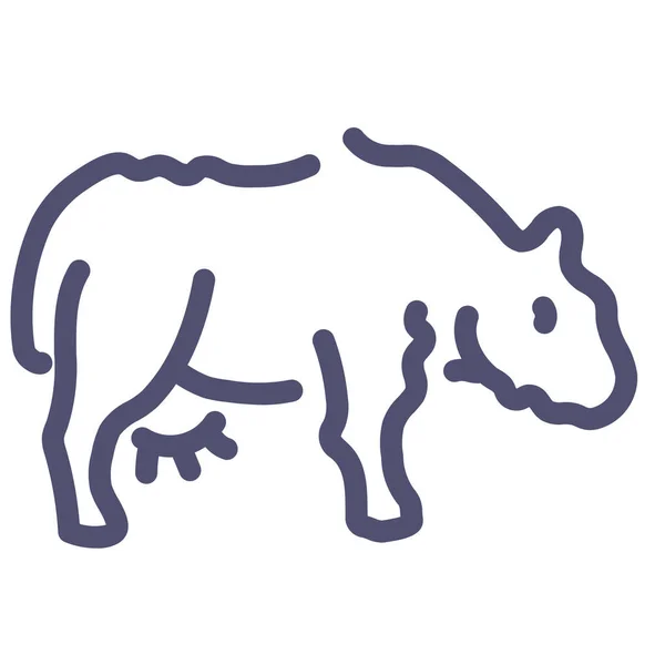 Значок Корови Тваринної Яловичини Контурному Стилі — стоковий вектор